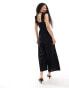 Nobody's Child Petite Maya wide leg jumpsuit in black