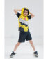 Boys Optimus Prime Bumblebee Megatron Athletic Pullover T-Shirt and Mesh Shorts Outfit Set to