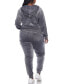 Женская пижама White Mark Plus Size Velour Tracksuit Loungewear 2pc Set