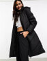 JDY longline padded coat in black