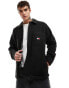 Tommy Jeans Badge Casual Teddy Fleece Overshirt in Black