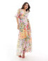 Hope & Ivy wrap maxi dress in bright floral print