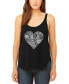 Women's Premium Heart Flowers Word Art Flowy Tank Top