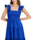 Women's Smocked Ruffle-Sleeve Tiered Dress