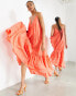 ASOS EDTION tiered cami maxi dress in organza check in tomato red