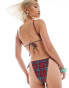 Reclaimed Vintage tie side bikini bottom in red tartan print