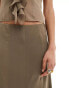 Lioness chiffon pleated midaxi skirt co-ord in taupe