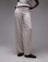 Topshop Tall low slung linen button trouser in natural