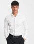 ASOS DESIGN easy iron slim fit twill shirt with cutaway collar in white