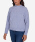 Women's Classic Chenille Diamond Stitch Turtleneck Sweater