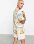 ASOS DESIGN relaxed revere shirt in vintage inspired abstract print