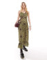 Reclaimed Vintage maxi printed slip dress in satin