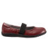 Softwalk High Point S1466-611 Womens Red Leather Mary Jane Flats Shoes