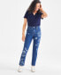 Women's Printed High-Rise Straight-Leg Jeans, Created for Macy's