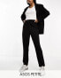 ASOS DESIGN Petite jersey tapered suit trousers in black