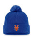 Women's Royal New York Mets Run The Bases Long Sleeve T-shirt and Cuffed Knit Hat with Pom Combo Set