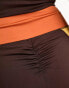 Daisy Street Active Landscape high waist legging shorts in orange