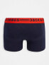 Jack & Jones trunks 3 pack with contrast waistband