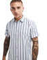 Jack & Jones oxford stripe shirt in blue