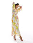 Never Fully Dressed balloon sleeve maxi dress in mixed sunshine print