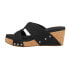 Corkys Bonny Glitter Wedge Womens Black Casual Sandals 41-0345-BKSI