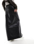 JJXX faux leather maxi skirt black