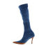 Diesel D-Venus KBT Y02917-P4734-T6019 Womens Blue Canvas Knee High Boots 6