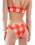 ASOS DESIGN Picnic tie side bikini bottom in gingham