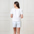 Women's Bubble Sleeve Button Front Relaxed Linen Top