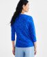 Petite 3/4-Sleeve Henley Top, Created for Macy's