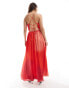 French Connection Darryl Hallie maxi dress in red