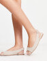 ASOS DESIGN Lemonade peep toe ballet flats in natural fabrication