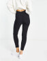 ASOS DESIGN high waist tailored trousers skinny fit in black