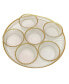 12" Seder Tray with Beaded Rim and Bowls Set, 7 Pieces