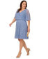 Plus Size Surplice-Neck Beaded Short Dress