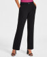 Petite Solid Pull-On Faux-Fly Mid-Rise Trousers