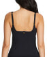 Bleu by Rod Beattie Walk the Line Square Neck Tankini Top Swimwear Black Size 6