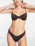 RVCA underwire bikini top in high shine brown