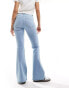 Bershka high waisted flared jeans in light blue wash