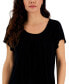 Women's Pleated-Neck Short-Sleeve Top, Regular & Petite, Created for Macy's