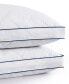 Quilted Feather and Down Gusseted Standard 2 Piece Bed Pillows Set