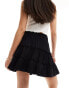 ASOS DESIGN shirred waist rara skirt in black