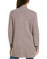 Forte Cashmere Doubleknit Zip Mock Wool & Cashmere-Blend Cardigan Women's