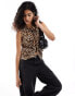 Stradivarius bow front vest in leopard