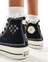 Converse Chuck Taylor All Star Lift Hi in black with cross stitch detail