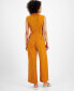 Women's Zip-Front Belted Wide-Leg Jumpsuit