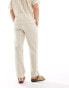 ONLY & SONS linen mix loose fit trousers in beige