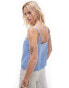 Topshop knot square neck cami in blue