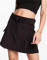 Miss Selfridge d-ring belt utility mini skirt in black