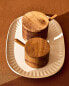 Wooden sugar bowl with spoon